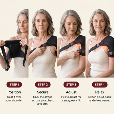 How to wear the Velthorna Shoulder Relief Wrap