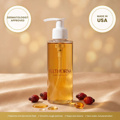 Velthorna Stasis Dermatitis Correcting Body Oil, dermatologist approved, made in the USA