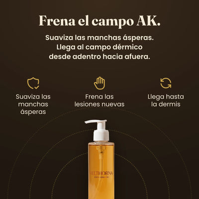 Frena el campo AK: suaviza manchas ásperas, frena lesiones nuevas, llega hasta la dermis